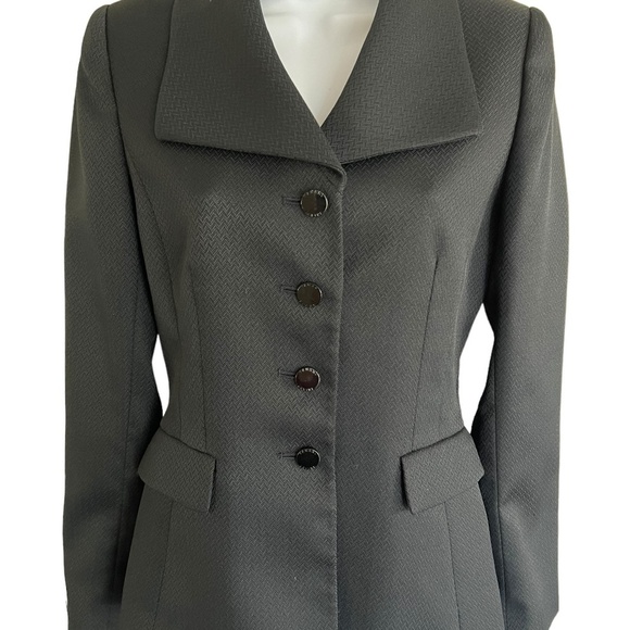 Tahari Jackets & Blazers - Tahari | Arthur S. Levine| Black Herringbone Pattern Blazer